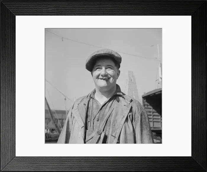 Framed Print : A Fulton fish market stevedore, New York, 1943. Creator: Gordon Parks Framed Print : A Fulton fish market stevedore, New York, 1943. Creator: Gordon Parks