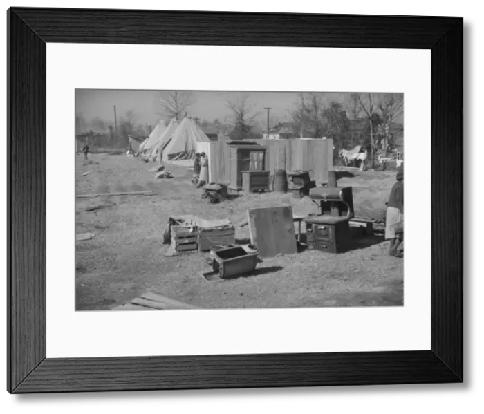 Framed Print : Flood refugee encampment at Forrest City, Arkansas, ca. 1937. Creator: Walker Evans Framed Print : Flood refugee encampment at Forrest City, Arkansas, ca. 1937. Creator: Walker Evans