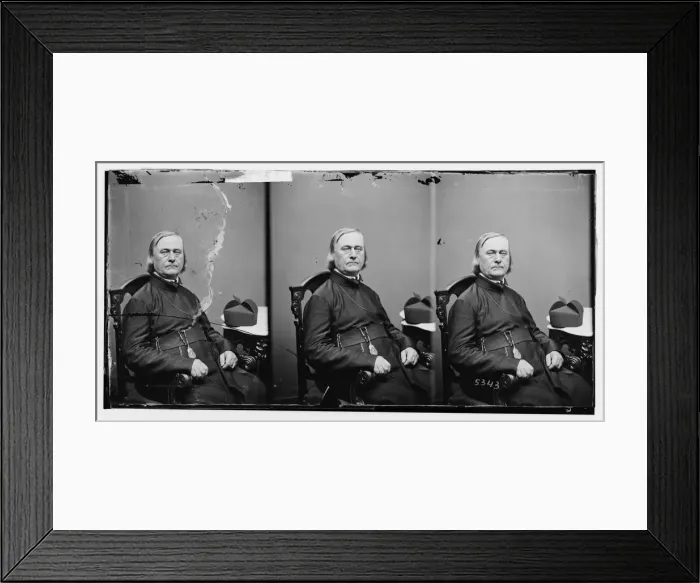 Framed Print : Rev. Father Pierre Jean De Smet (1801-1873) Catholic missionary to Indian Territory, ca. 1860-1865. Creator: Unknown Framed Print : Rev. Father Pierre Jean De Smet (1801-1873) Catholic missionary to Indian Territory, ca. 1860-1865. Creator: Unknown