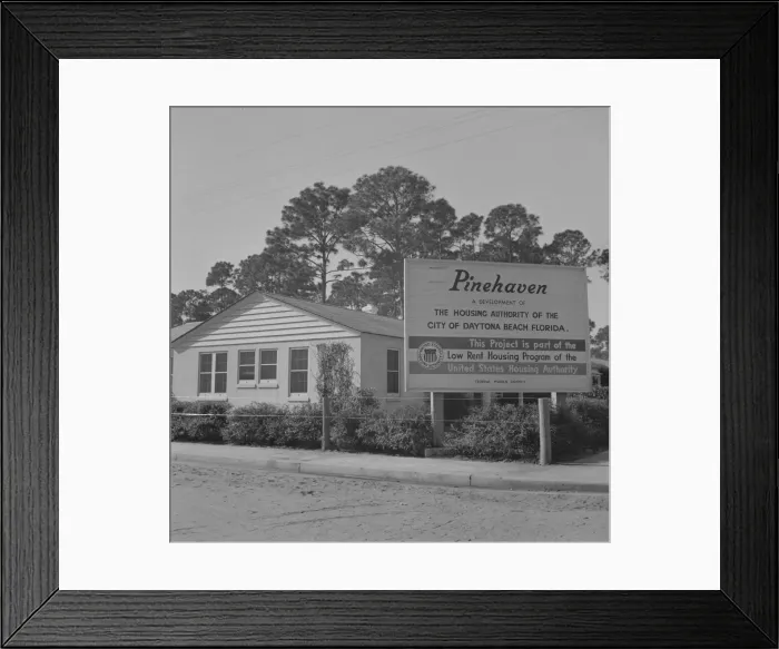 Framed Print : Low rent housing projects for Negroes near Bethune-Cookman College, Daytona Beach, Florida, 1943. Creator: Gordon Parks Framed Print : Low rent housing projects for Negroes near Bethune-Cookman College, Daytona Beach, Florida, 1943. Creator: Gordon Parks