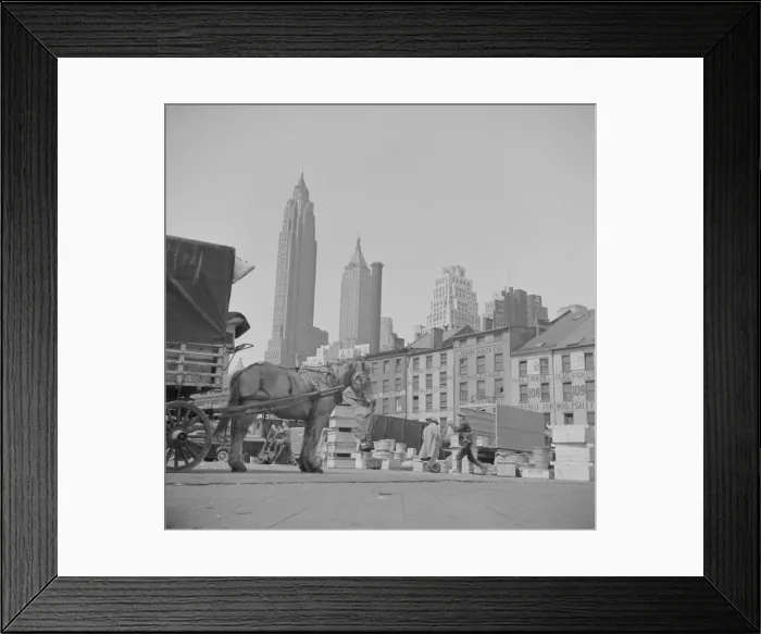 Framed Print : A scene at the Fulton fish market, New York, 1943. Creator: Gordon Parks Framed Print : A scene at the Fulton fish market, New York, 1943. Creator: Gordon Parks