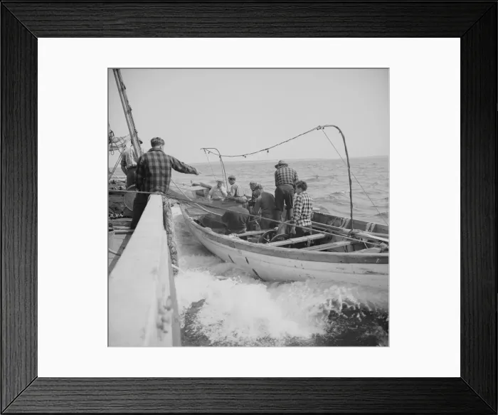 Framed Print : Possibly: On board the fishing boat Alden, out of Gloucester, Massachusetts, 1943. Creator: Gordon Parks Framed Print : Possibly: On board the fishing boat Alden, out of Gloucester, Massachusetts, 1943. Creator: Gordon Parks