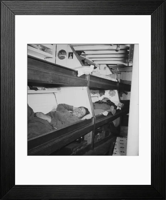 Framed Print : On board the fishing boat Alden, out of Gloucester, Massachusetts, 1943. Creator: Gordon Parks Framed Print : On board the fishing boat Alden, out of Gloucester, Massachusetts, 1943. Creator: Gordon Parks