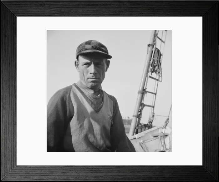 Framed Print : On board the fishing boat Alden out of Gloucester, Massachusetts, 1943. Creator: Gordon Parks Framed Print : On board the fishing boat Alden out of Gloucester, Massachusetts, 1943. Creator: Gordon Parks