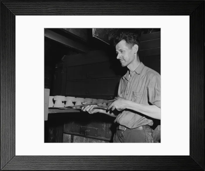 Framed Print : Hot cores to be used by the U.S. Army to make molds for meat... New Britain, Connecticut, 1943. Creator: Gordon Parks Framed Print : Hot cores to be used by the U.S. Army to make molds for meat... New Britain, Connecticut, 1943. Creator: Gordon Parks