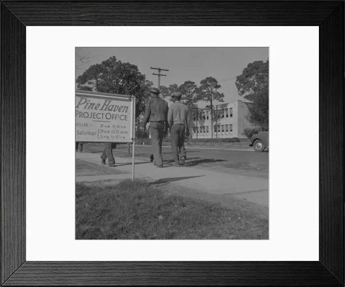 Framed Print : School for Negroes across the street from low rent housing project, Daytona Beach, Florida, 1943. Creator: Gordon Parks