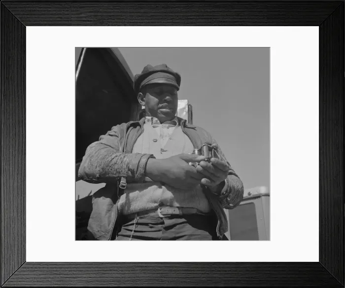 Framed Print : Bus driver, Daytona Beach, Florida, 1943. Creator: Gordon Parks Framed Print : Bus driver, Daytona Beach, Florida, 1943. Creator: Gordon Parks