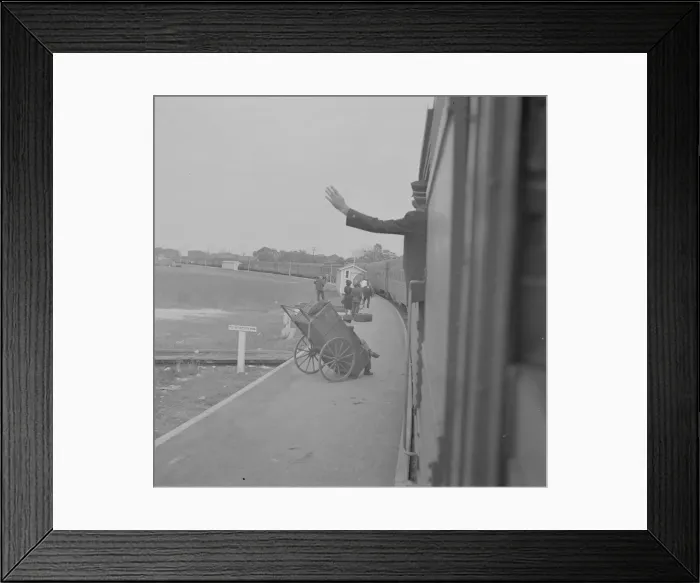 Framed Print : Trainman signalling from a Jim Crow'coach, Saint Augustine, Florida, 1943. Creator: Gordon Parks Framed Print : Trainman signalling from a Jim Crow'coach, Saint Augustine, Florida, 1943. Creator: Gordon Parks