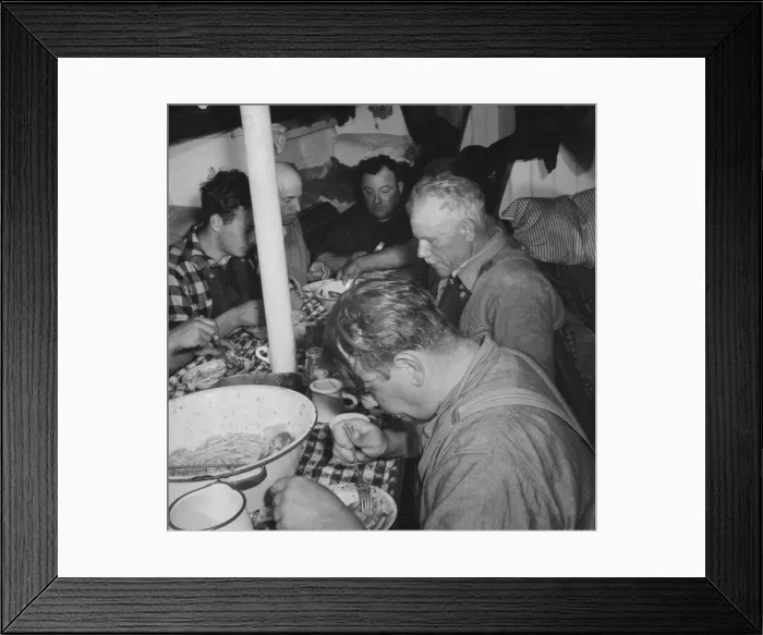 Framed Print : On board the fishing boat Alden, out of Gloucester, Massachusetts, 1943. Creator: Gordon Parks Framed Print : On board the fishing boat Alden, out of Gloucester, Massachusetts, 1943. Creator: Gordon Parks