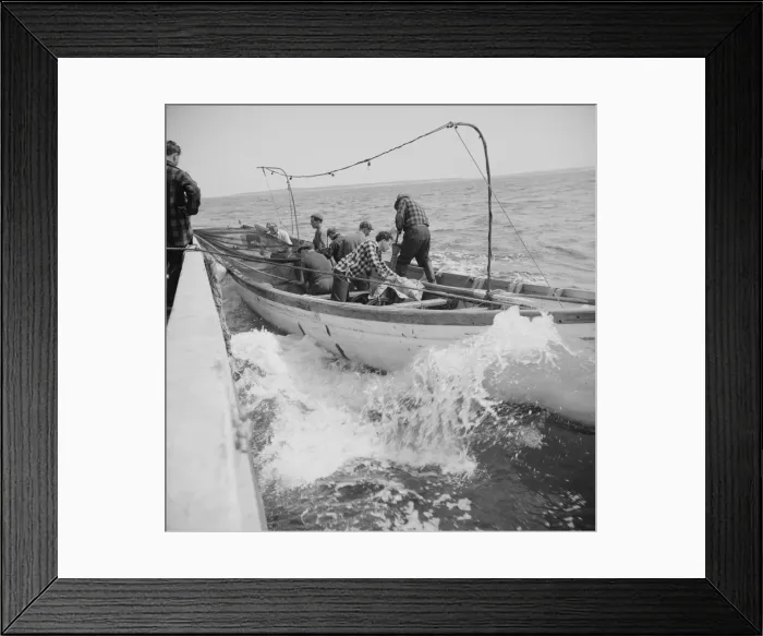 Framed Print : On board the fishing boat Alden, out of Gloucester, Massachusetts, 1943. Creator: Gordon Parks Framed Print : On board the fishing boat Alden, out of Gloucester, Massachusetts, 1943. Creator: Gordon Parks