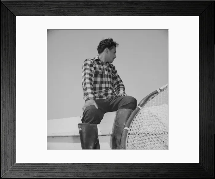 Framed Print : On board the fishing boat Alden, out of Gloucester, Massachusetts, 1943. Creator: Gordon Parks Framed Print : On board the fishing boat Alden, out of Gloucester, Massachusetts, 1943. Creator: Gordon Parks