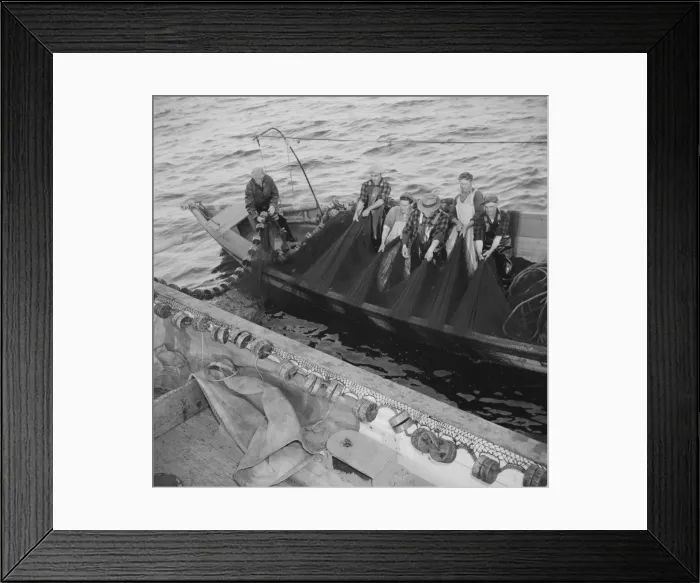 Framed Print : On board the fishing boat Alden, out of Gloucester, Massachusetts, 1943. Creator: Gordon Parks Framed Print : On board the fishing boat Alden, out of Gloucester, Massachusetts, 1943. Creator: Gordon Parks
