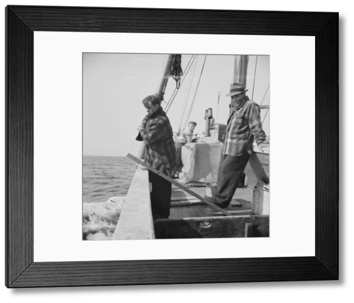 Framed Print : Possibly: On board the fishing boat Alden, out of Gloucester, Massachusetts, 1943. Creator: Gordon Parks