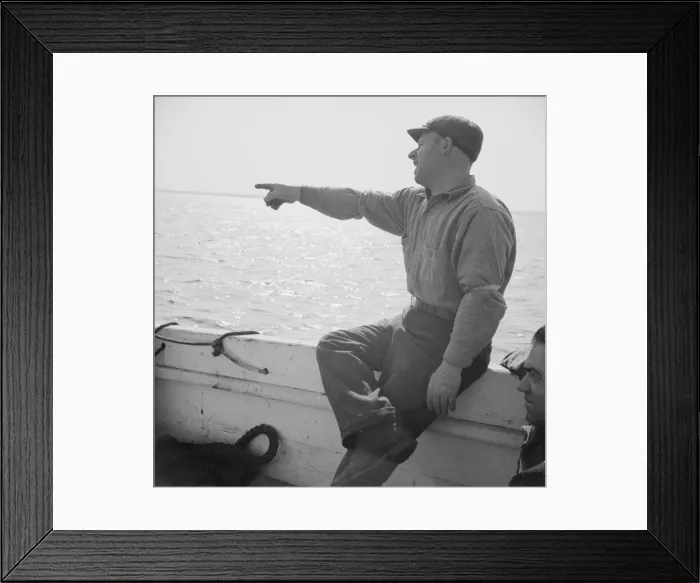 Framed Print : On board the fishing boat Alden out of Gloucester, Massachusetts, 1943. Creator: Gordon Parks Framed Print : On board the fishing boat Alden out of Gloucester, Massachusetts, 1943. Creator: Gordon Parks