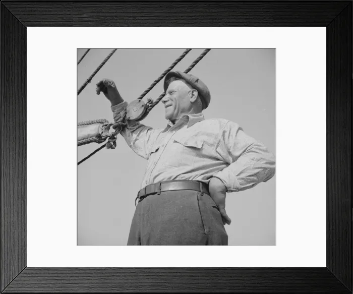 Framed Print : Antonio Milietello, the oldest fisherman aboard the Alden, Gloucester, Massachusetts, 1943. Creator: Gordon Parks Framed Print : Antonio Milietello, the oldest fisherman aboard the Alden, Gloucester, Massachusetts, 1943. Creator: Gordon Parks