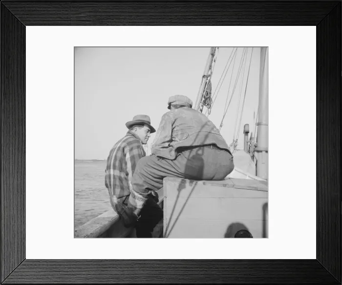Framed Print : On board the fishing boat Alden out of Gloucester, Massachusetts, 1943. Creator: Gordon Parks Framed Print : On board the fishing boat Alden out of Gloucester, Massachusetts, 1943. Creator: Gordon Parks