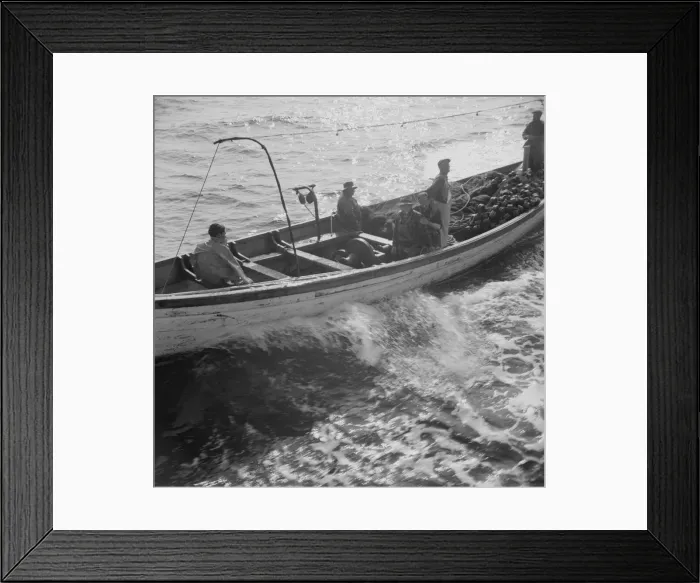 Framed Print : On board the fishing boat Alden, out of Gloucester, Massachusetts, 1943. Creator: Gordon Parks Framed Print : On board the fishing boat Alden, out of Gloucester, Massachusetts, 1943. Creator: Gordon Parks