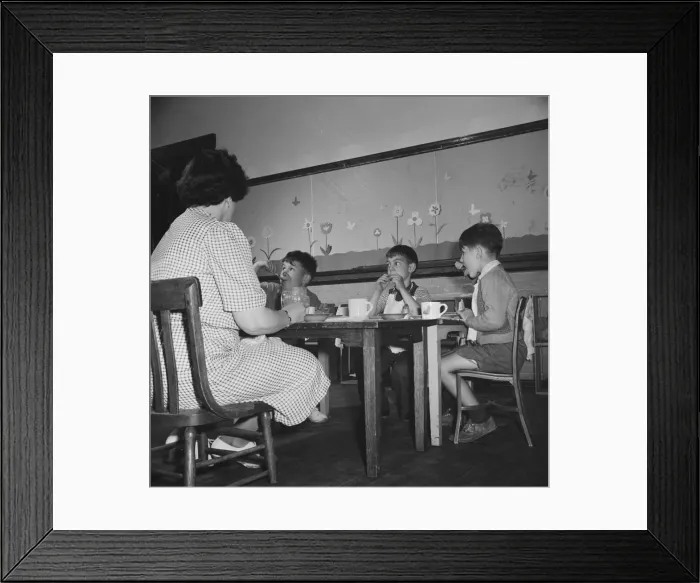 Framed Print : A child care center, opened September 15, 1942, for thirty child... New Britain, Connecticut, 1943. Creator: Gordon Parks Framed Print : A child care center, opened September 15, 1942, for thirty child... New Britain, Connecticut, 1943. Creator: Gordon Parks