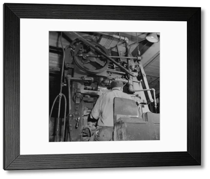 Framed Print : Possibly: A core blowing machine, New Britain, Connecticut, 1943. Creator: Gordon Parks
