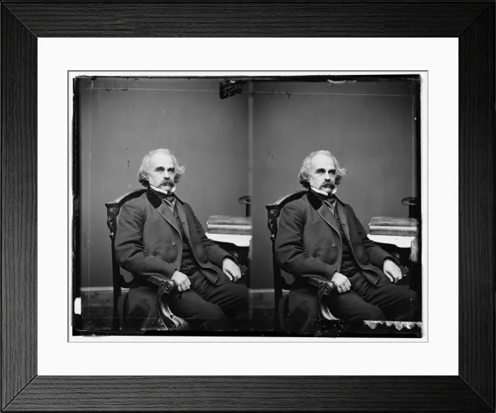 Framed Print : Nathaniel Hawthorne, ca. 1860-1865. Creator: Unknown