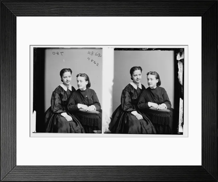 Framed Print : Louise & Julia Meyers, ca. 1860-1865. Creator: Unknown Framed Print : Louise & Julia Meyers, ca. 1860-1865. Creator: Unknown