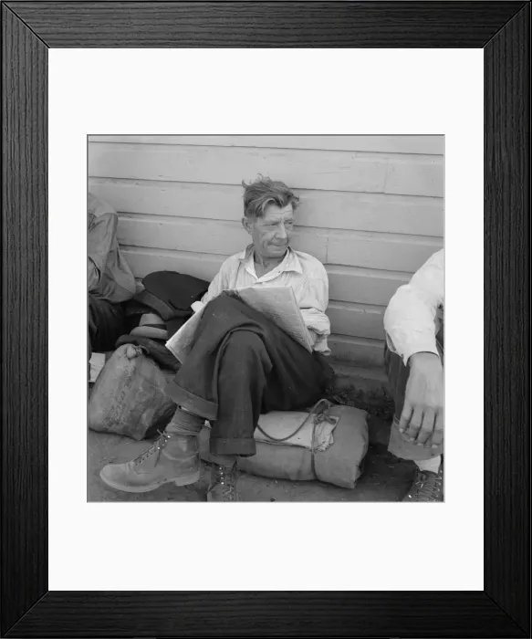 Framed Print : Single man, three weeks before opening of Klamath... Tulelake, Siskiyou County, California, 1939. Creator: Dorothea Lange Framed Print : Single man, three weeks before opening of Klamath... Tulelake, Siskiyou County, California, 1939. Creator: Dorothea Lange