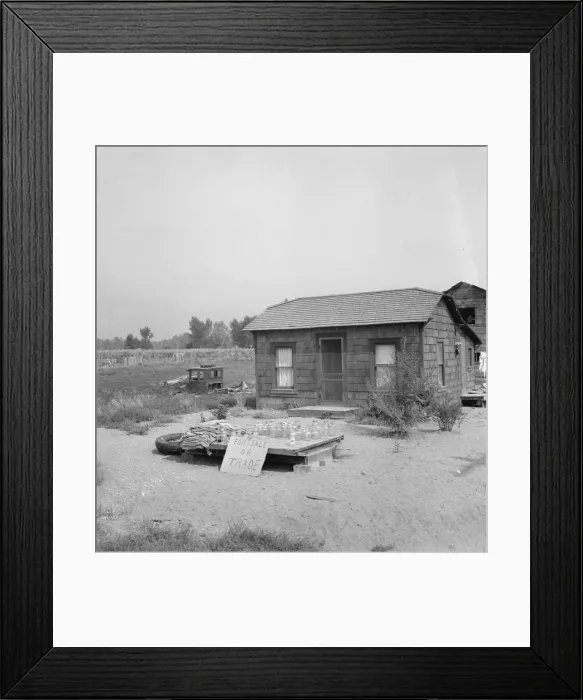 Framed Print : Home of better type in shacktown, south of fairgrounds, Yakima, Washington, 1939. Creator: Dorothea Lange Framed Print : Home of better type in shacktown, south of fairgrounds, Yakima, Washington, 1939. Creator: Dorothea Lange