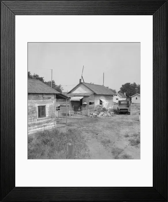 Framed Print : Possibly: Yakima shacktown, (Sumac Park) is one of several large shacktown... Washington, 1939. Creator: Dorothea Lange Framed Print : Possibly: Yakima shacktown, (Sumac Park) is one of several large shacktown... Washington, 1939. Creator: Dorothea Lange