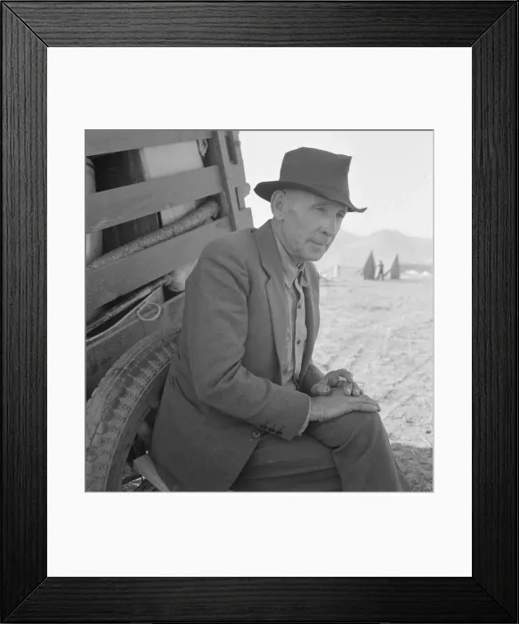 Framed Print : Former Nebraska farmer, now a migrant farm worker, Klamath County, Oregon, 1939. Creator: Dorothea Lange Framed Print : Former Nebraska farmer, now a migrant farm worker, Klamath County, Oregon, 1939. Creator: Dorothea Lange