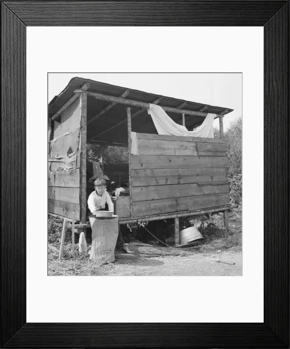 Framed Print : Grower provides fourteen such shacks in a row... near Grants Pass, Josephine County, Oregon, 1939. Creator: Dorothea Lange Framed Print : Grower provides fourteen such shacks in a row... near Grants Pass, Josephine County, Oregon, 1939. Creator: Dorothea Lange