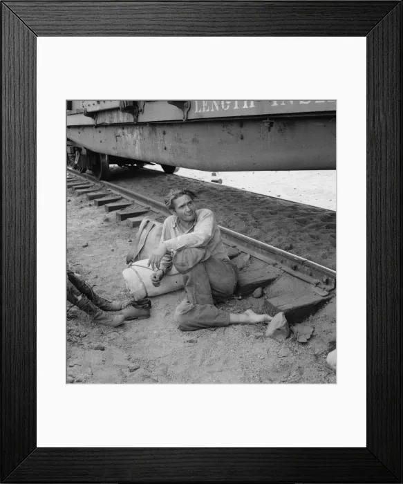 Framed Print : His family traveled with him on the freights, Washington, Toppenish, Yakima Valley, 1939. Creator: Dorothea Lange Framed Print : His family traveled with him on the freights, Washington, Toppenish, Yakima Valley, 1939. Creator: Dorothea Lange