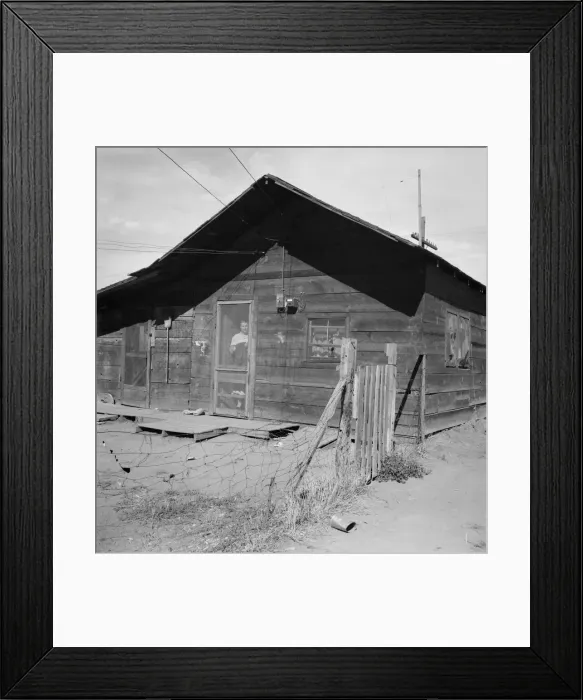 Framed Print : Family living in shacktown community, Washington, Yakima Valley, Wapato, 1939. Creator: Dorothea Lange Framed Print : Family living in shacktown community, Washington, Yakima Valley, Wapato, 1939. Creator: Dorothea Lange