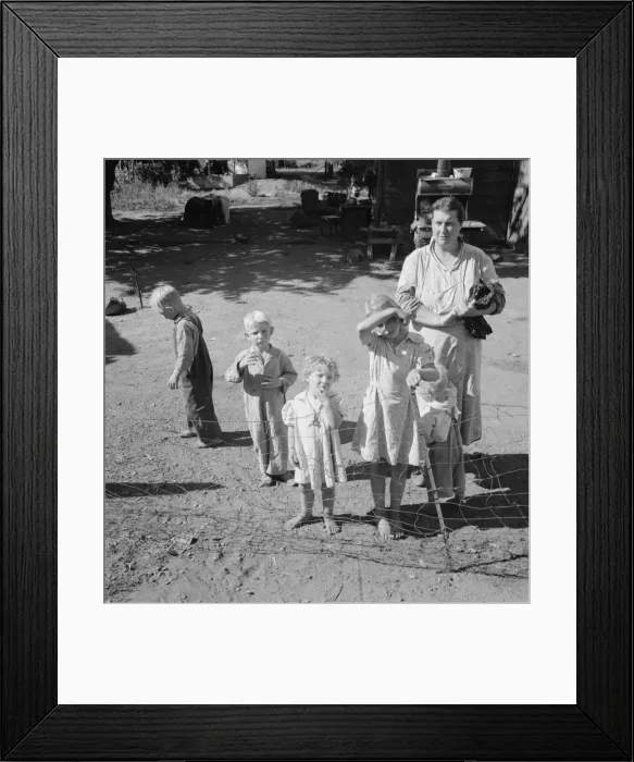 Framed Print : Possibly: Family living in shacktown community, mostly from... Washington, Yakima Valley, 1939. Creator: Dorothea Lange Framed Print : Possibly: Family living in shacktown community, mostly from... Washington, Yakima Valley, 1939. Creator: Dorothea Lange