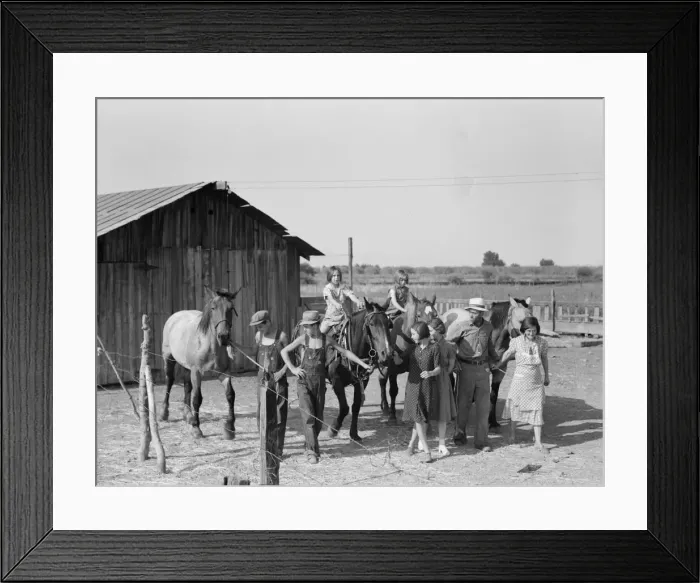 Framed Print : Chris Adolf, his team, and... children on their new farm, Washington, Yakima Valley, 1939. Creator: Dorothea Lange Framed Print : Chris Adolf, his team, and... children on their new farm, Washington, Yakima Valley, 1939. Creator: Dorothea Lange
