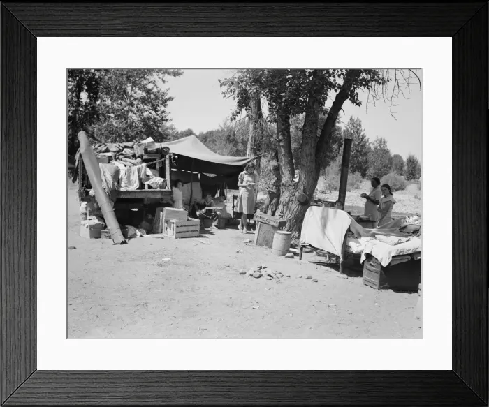 Framed Print : Camp of family with nine children who have been on the road... Yakima Valley, Washington, 1939. Creator: Dorothea Lange Framed Print : Camp of family with nine children who have been on the road... Yakima Valley, Washington, 1939. Creator: Dorothea Lange