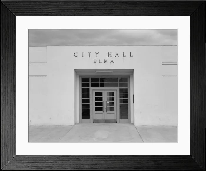 Framed Print : Modern building adjoining power company... Elma, Grays Harbor County, Western Washington, 1939. Creator: Dorothea Lange Framed Print : Modern building adjoining power company... Elma, Grays Harbor County, Western Washington, 1939. Creator: Dorothea Lange