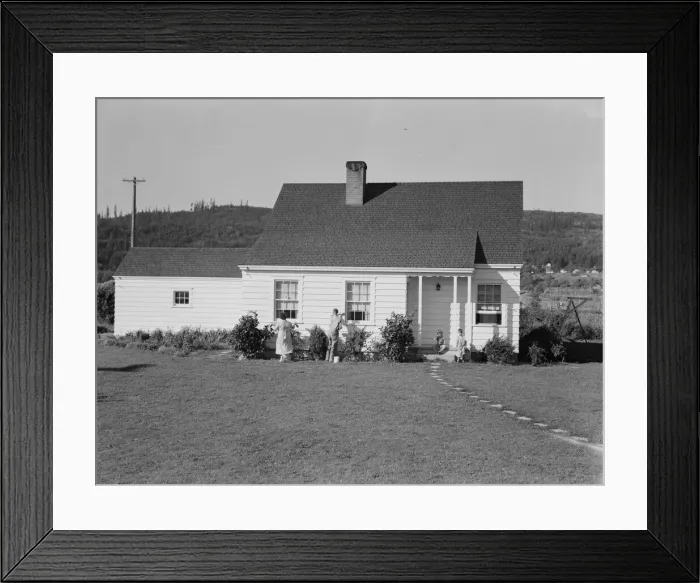 Framed Print : Longview home on Longview homestead project (FSA, Cowlitz County, Washington, 1939. Creator: Dorothea Lange) Framed Print : Longview home on Longview homestead project (FSA, Cowlitz County, Washington, 1939. Creator: Dorothea Lange)