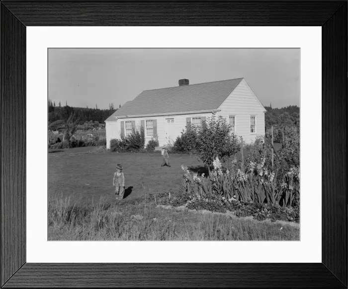 Framed Print : On the Longview homesteads (FSA) initiated in 1934, Cowlitz County, Washington, 1939. Creator: Dorothea Lange Framed Print : On the Longview homesteads (FSA) initiated in 1934, Cowlitz County, Washington, 1939. Creator: Dorothea Lange