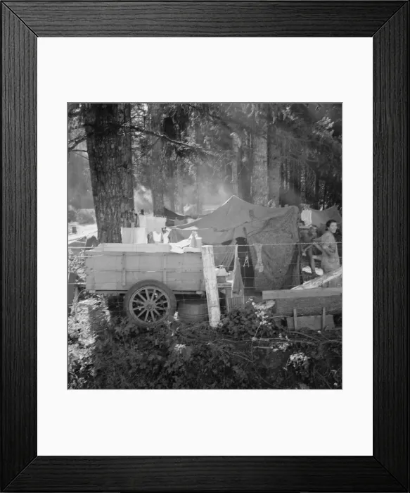 Framed Print : Possibly: Large private auto camp in woods... near West Stayton, Marion County, Oregon, 1939. Creator: Dorothea Lange Framed Print : Possibly: Large private auto camp in woods... near West Stayton, Marion County, Oregon, 1939. Creator: Dorothea Lange