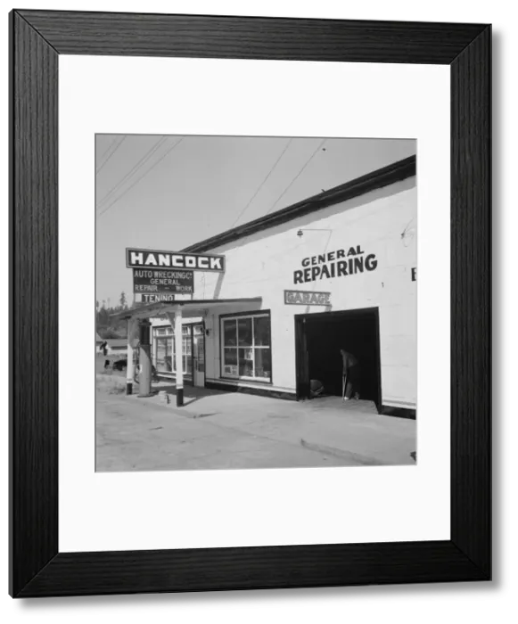 Framed Print : Facing main street, south end of town on U. S. 99, Tenino, Thurston County, Western Washington, 1939. Creator: Dorothea Lange