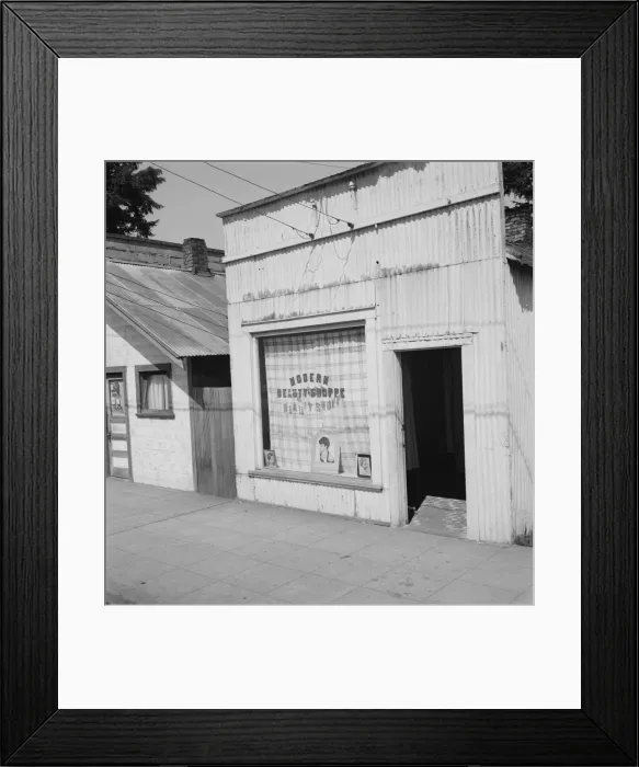 Framed Print : In the center of town, Tenino, Thurston County, Western Washington, 1939. Creator: Dorothea Lange Framed Print : In the center of town, Tenino, Thurston County, Western Washington, 1939. Creator: Dorothea Lange