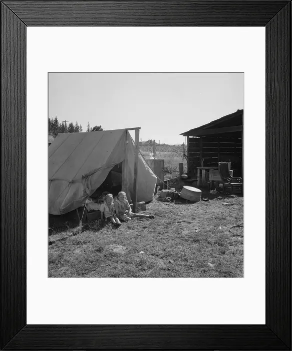 Framed Print : Possibly: Bean pickers camp in growers yard, near West Stayton, Marion County, Oregon, 1939. Creator: Dorothea Lange Framed Print : Possibly: Bean pickers camp in growers yard, near West Stayton, Marion County, Oregon, 1939. Creator: Dorothea Lange