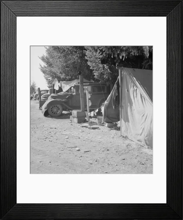Framed Print : Another migratory family camp during bean harvest, near West Stayton, Marion County, Oregon, 1939. Creator: Dorothea Lange Framed Print : Another migratory family camp during bean harvest, near West Stayton, Marion County, Oregon, 1939. Creator: Dorothea Lange