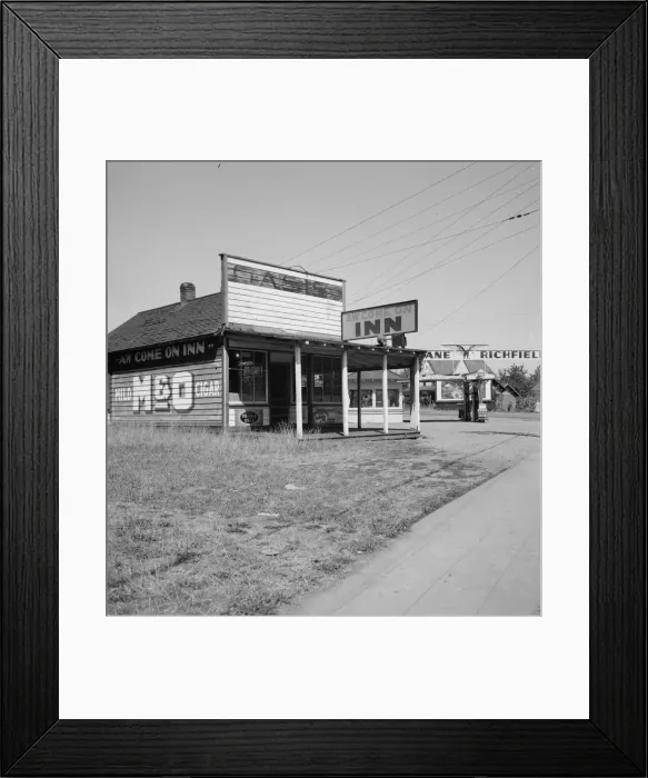 Framed Print : Cafe on U. S. 99, formerly the Oasis, Centralia, Lewis County, Washington, 1939. Creator: Dorothea Lange Framed Print : Cafe on U. S. 99, formerly the Oasis, Centralia, Lewis County, Washington, 1939. Creator: Dorothea Lange