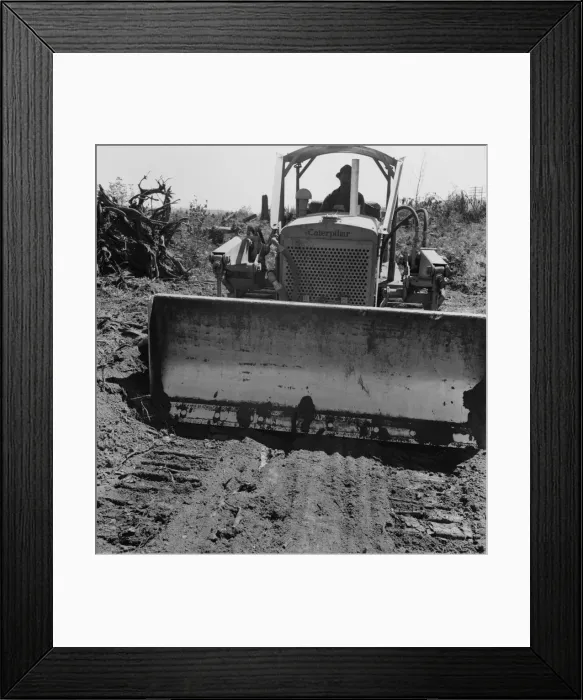 Framed Print : Bulldozer equipped with grader... Nieman farm, near Vader, Lewis County, Western Washington, 1939. Creator: Dorothea Lange Framed Print : Bulldozer equipped with grader... Nieman farm, near Vader, Lewis County, Western Washington, 1939. Creator: Dorothea Lange