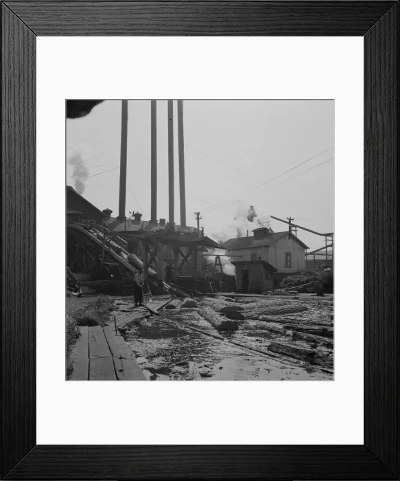 Framed Print : Possibly: At Pelican Bay Lumber Company mill, near Klamath Falls, Klamath County, Oregon, 1939. Creator: Dorothea Lange Framed Print : Possibly: At Pelican Bay Lumber Company mill, near Klamath Falls, Klamath County, Oregon, 1939. Creator: Dorothea Lange