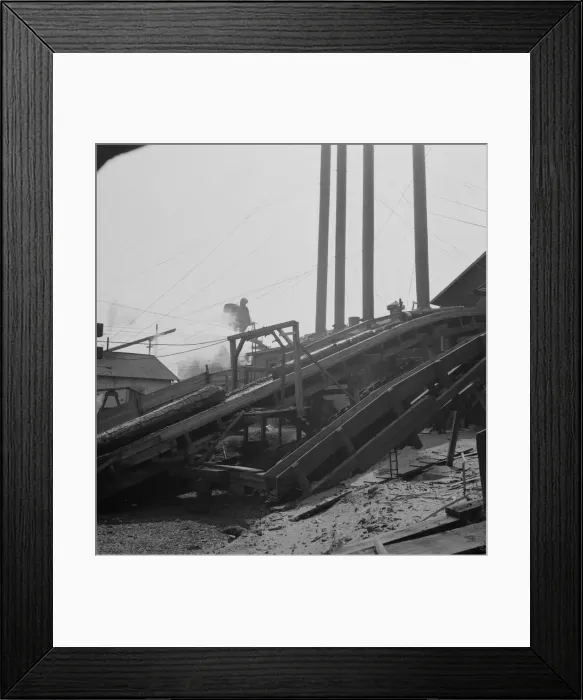 Framed Print : At Pelican Bay Lumber Company mill, showing... near Klamath Falls, Klamath County, Oregon, 1939. Creator: Dorothea Lange Framed Print : At Pelican Bay Lumber Company mill, showing... near Klamath Falls, Klamath County, Oregon, 1939. Creator: Dorothea Lange