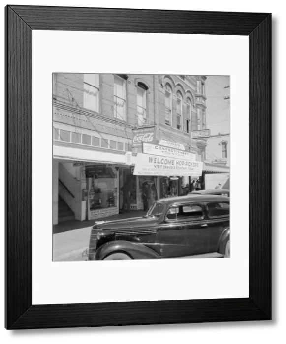 Framed Print : Street corner, Williamette Valley, Independence, Polk County, Oregon, 1939. Creator: Dorothea Lange Framed Print : Street corner, Williamette Valley, Independence, Polk County, Oregon, 1939. Creator: Dorothea Lange