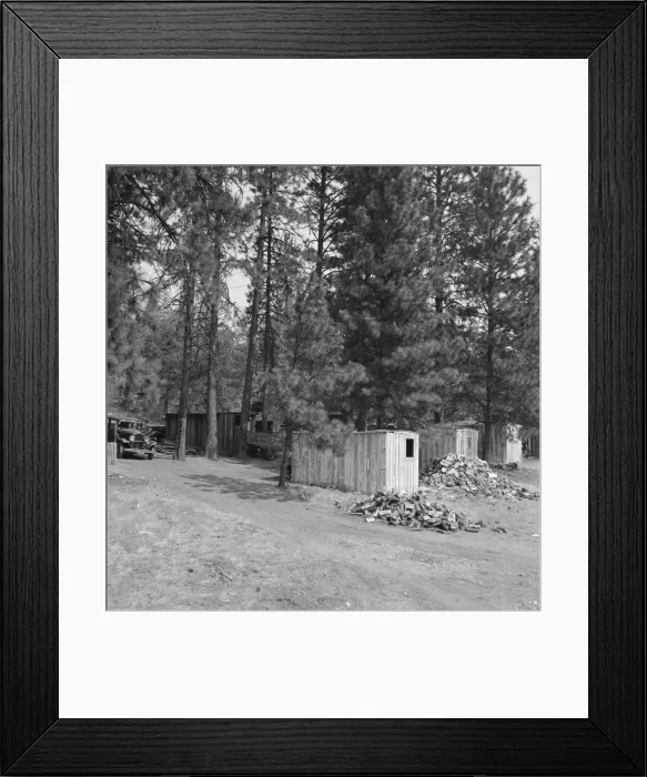 Framed Print : Owner provided cabins and wood but no nearby... near Grants Pass, Josephine County, Oregon, 1939. Creator: Dorothea Lange Framed Print : Owner provided cabins and wood but no nearby... near Grants Pass, Josephine County, Oregon, 1939. Creator: Dorothea Lange