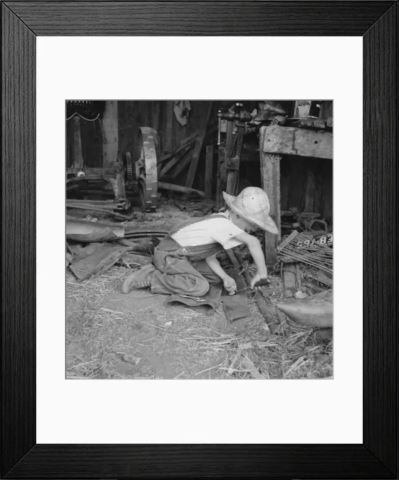 Framed Print : Young farm boy, near Medford, Jackson County, Oregon, 1939. Creator: Dorothea Lange Framed Print : Young farm boy, near Medford, Jackson County, Oregon, 1939. Creator: Dorothea Lange